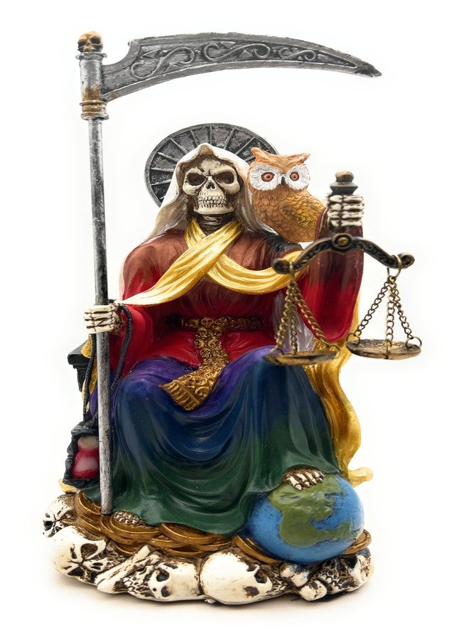 RUSTIX Santa Muerte Statue, La Santa Muerte Figurine, Saint of Holy Death, Sacred Symbol of Protection and Spirituality, Seated Religious Decor, Muerte de la Muerte Altar Piece (Multicolor) - Image 1